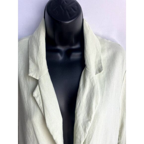 Stitch + Feather Linen Sage Green Blazer Size M Essential Formal Lagenlook - Picture 2 of 9